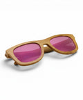 Sonnenbrille Bambus mit Sauerland Gravur - Pink