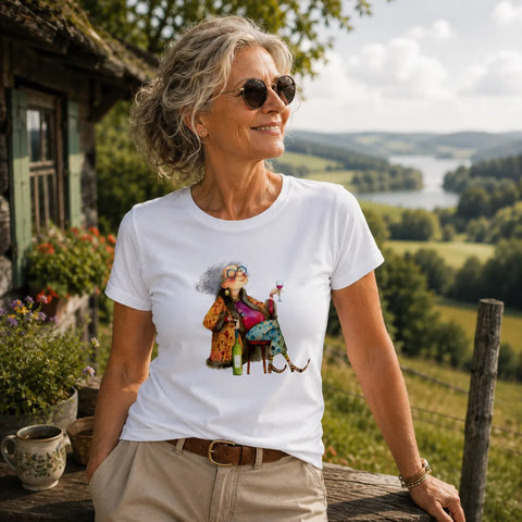 Damen T-Shirt - "Oma Elli" - 100 % Baumwolle - WALDDESIGNERIN® 