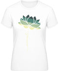 Wunderschönes Damen T-Shirt - "YOGA GREEN LOTUS" - 100 % Baumwolle
