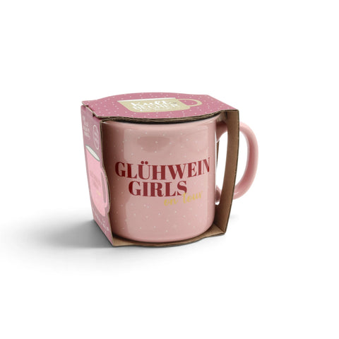 Tasse „Glühwein Girls on Tour“ in Rosa - Kultbecher für Mädelsabende - WALDDESIGNERIN® 