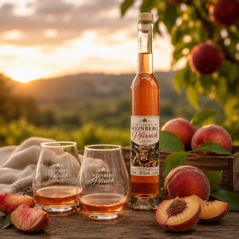 Roter Weinbergpfirsich Likör 350 ml – Fruchtig, intensiv und vielseitig