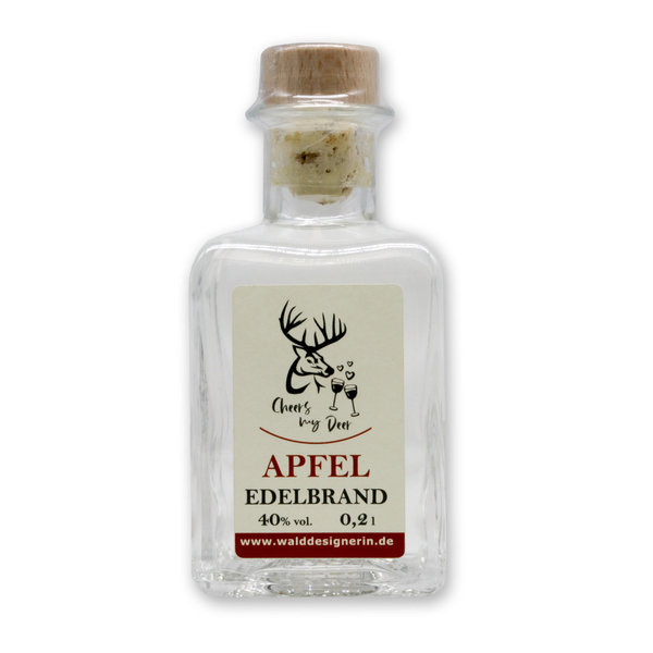 Apfel Edelbrand - 200 ml - Cheers my Deer - Hirschkopf - WALDDESIGNERIN®