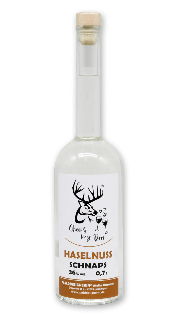 Haselnuss Schnaps - 700 ml - Cheers my Deer - Hirschkopf - WALDDESIGNERIN ®