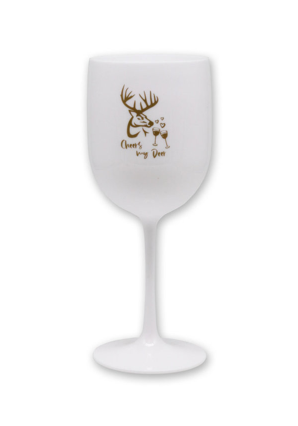 Champagner Kelch / Sektglas / Weinglas aus Kunststoff - Cheers my Deer