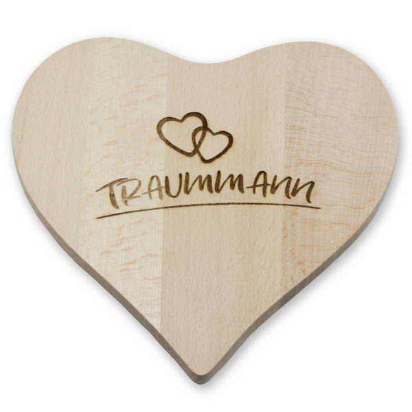 Servierbrett in Herzform aus Holz - Traumann - WALDDESIGNERIN ®