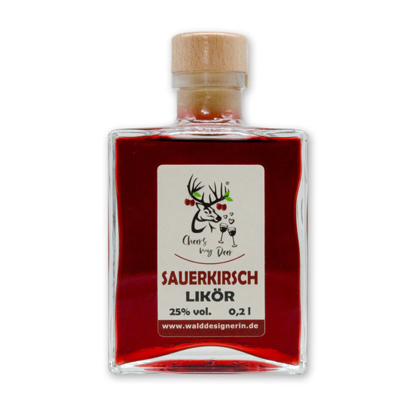 Sauerkirschlikör - 200 ml - Cheers my Deer - WALDDESIGNERIN ®