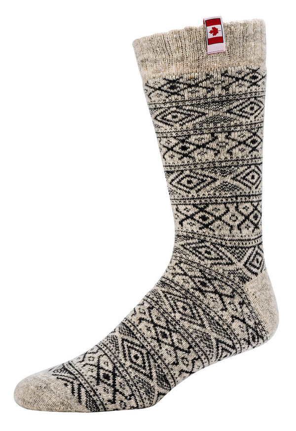 "Canadian Socks" THERMO-Wollsocken - 1 Paar  - Größe 39 - 42 - Grau / Schwarz