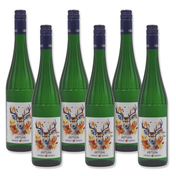 Riesling Feinherb - 6 Flaschen - Cheers my Deer - Sauerland Edition - 0,75 L